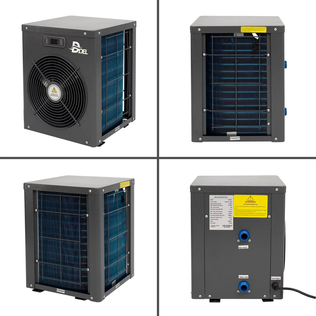 DOEL 12000 BTU, 60Hz Mini Swimming Pool Heat Pump for Above-Ground Pools
