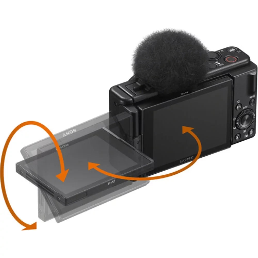ZV-1F Vlogging Camera | Black Bundle with Vlogger Accessory Kit + K&M Camera Cleaning Cloth + Precision Design Camera Cleaning Kit (4 Items)