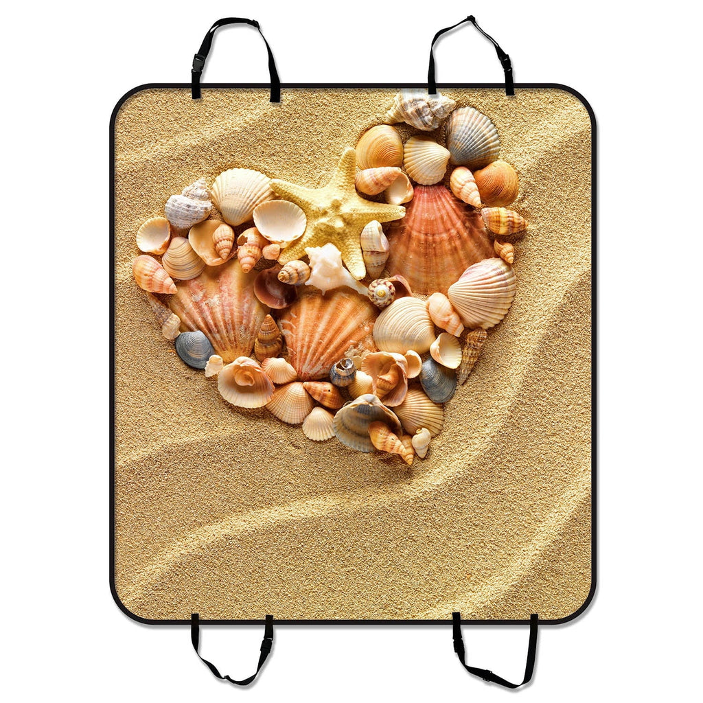 GCKG Made Love Heart Of Sea Shells Starfish Beach Pet Car Seat Cover Dog Car Seat Mat Hammock Cargo Mat Trunk Mat For Cars Trucks and SUV 54x60 inches