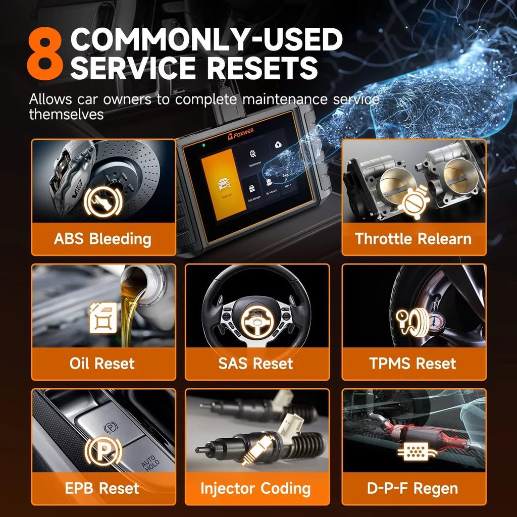Foxwell NT726 Car Scanner OBD2 Scan Tool Automotive All System Diagnostic Equipment Oil EPB ABS Bleeding SAS TPMS DPF TPS Injector Coding BMS Gearbox Reset Car Code Reader OBDII Automotive Analyzer