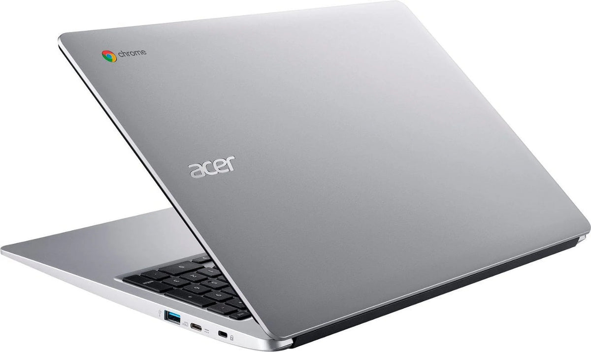 Chromebook 315 Mobile pc 15.6" HD Display, Celeron N4020, 4GB LPDDR4, 64GB eMMC, Long Battery Life, Wi-Fi 5, Bluetooth, Chrome OS, Silver with Sleeve + Tigology Accessories