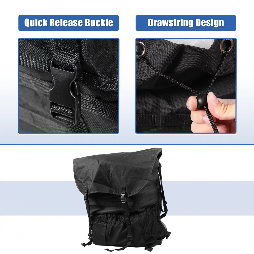 Unique Bargains Spare Tire Trash Bag Outdoors Storage Bag for Wrangler JK JKU JL JLU 2/4 Doors 07-20 Camping Organizer