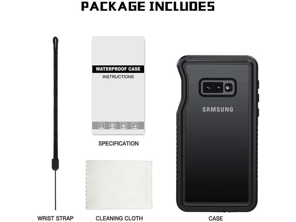 Galaxy S10e Case, IP68 Fluid Dustproof Shockproof Case with Built-in Display Protector, Full Body Sealed Fluid Protective Clear Cover for S10e