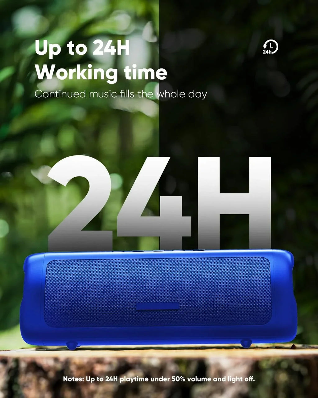 Bluetooth Portable Speakers with HD Sound, IPX5 Liquid Up to 24H Playtime, TWS Pairing, BT5.3,