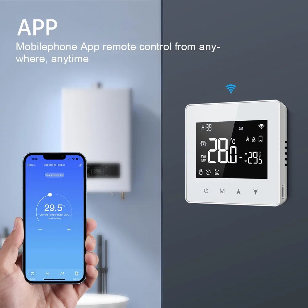 Pinnaco Chipset Constant Temperature Controller for Fluid & Gas Boiler, Adjustable LCD Display, Compact Size Thermostat for Home Use