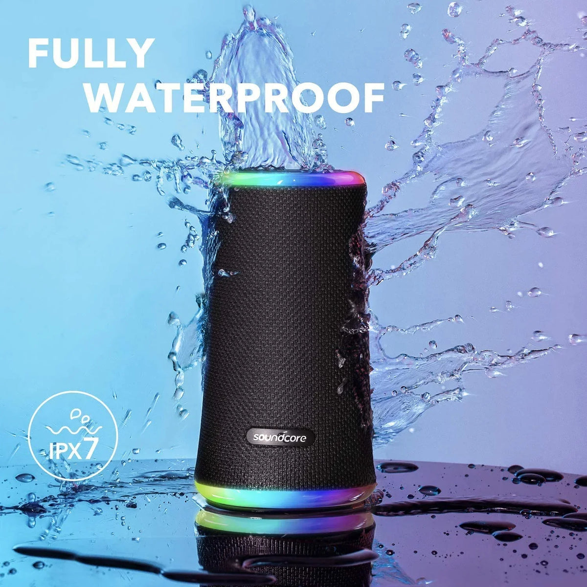 Restored Soundcore by Anker Flare 2 Wireless Portable Liquid Bluetooth Speaker Black (Refurbished)