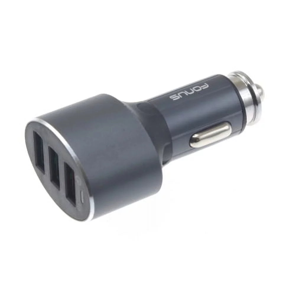 Type-C Coiled USB Cable w 3-Port USB 42W Quick Car Charger Z3R for Galaxy Note 10 Plus Fold A9 A50 A20 A10e - Sonim XP8 XP3 - Xperia 5 10 Plus 1 - Xiaomi Redmi Note 7, Mi Mix 2 9T
