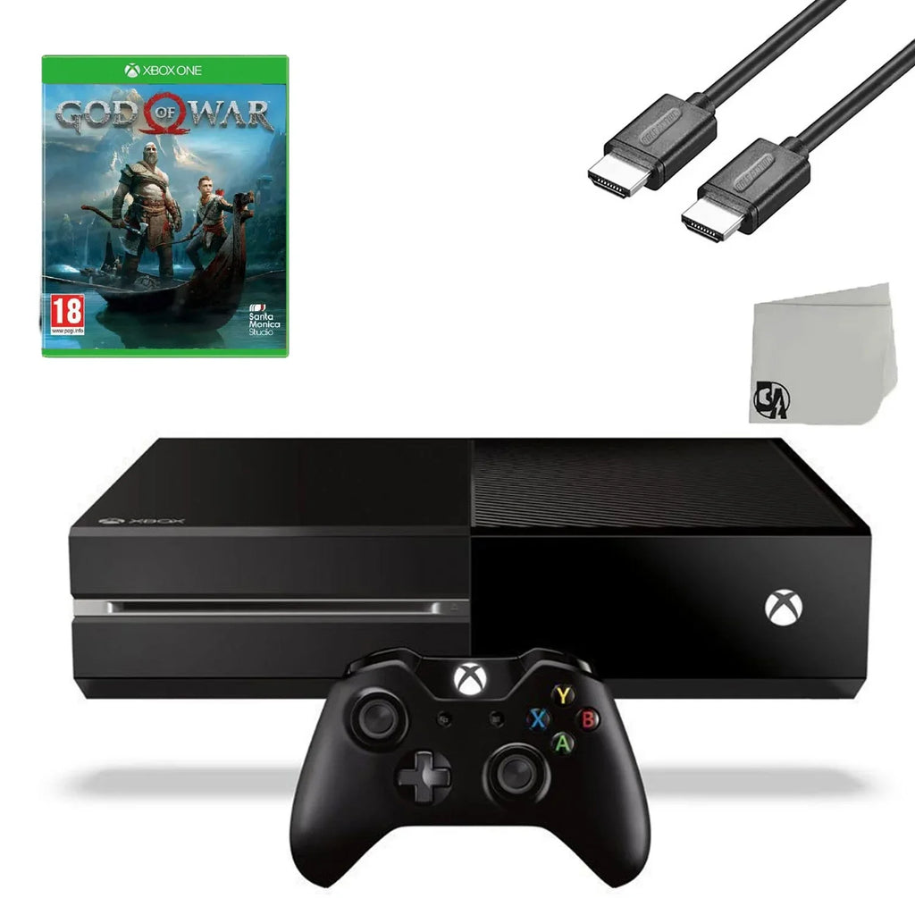 Xbox One Original 500GB Gaming Console Black HDMI Cable With God Of War Game BOLT AXTION Bundle Like New