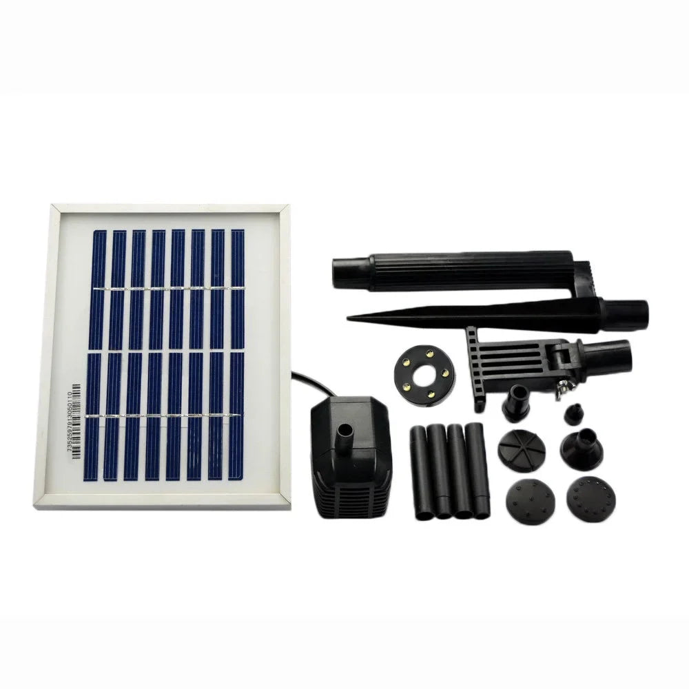 ASC 1.6 Watts Solar Liquid Pump Battery/Timer Kit with LED Lights Garden Pond