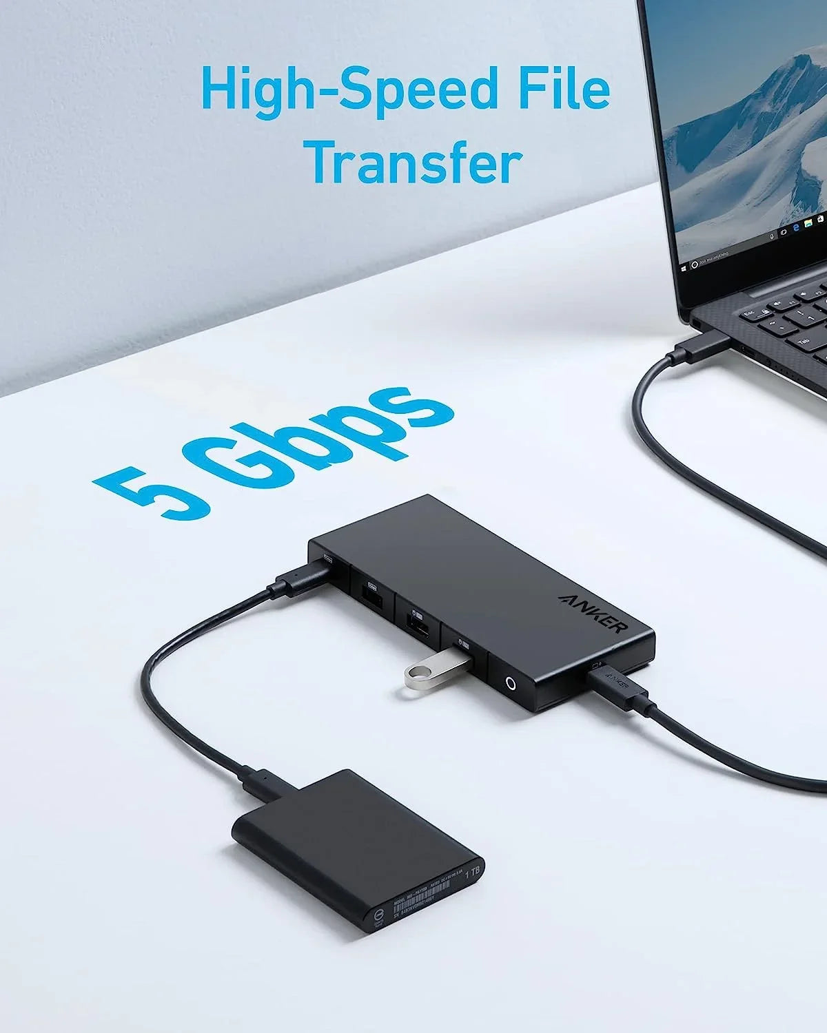 Anker 364 USB C Hub (10-in-1, Dual 4K HDMI) with Max 100W Power Delivery, Dual 4K HDMI Ports, 4 USB-A and USB-C Data Ports, Ethernet and SD Card Slot for Portable computer ThinkPad, and More
