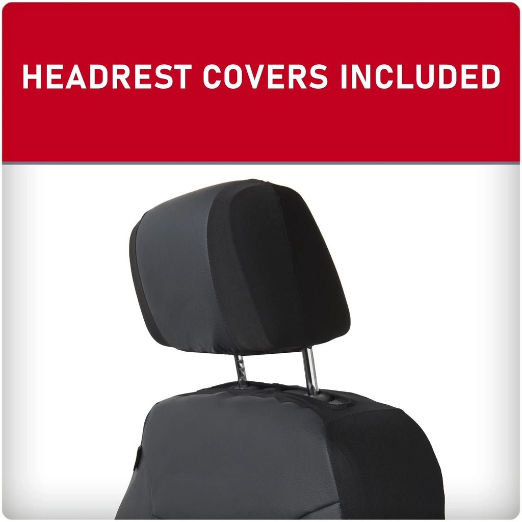 Genuine Dickies 3-Piece Black Petersen Vegan Leather Car Seat Covers, 43645WDI