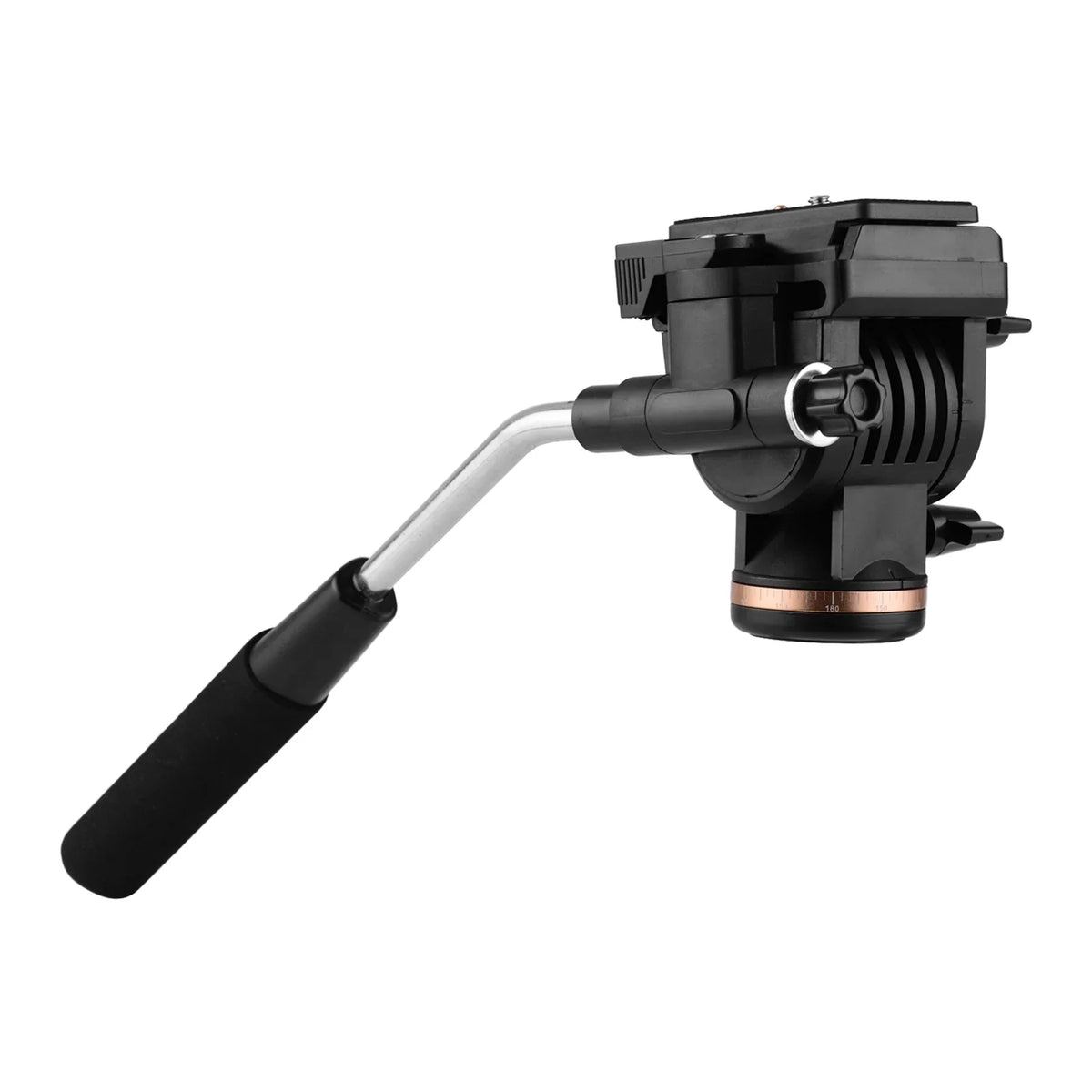 Docooler Professional Camera Video Fluid Drag Pan Head Damping Tripod Head 6kg Load Capacity with Handle 1 4 Inch Quick Release Plates Compatible with DSLR Cameras Camcorders
