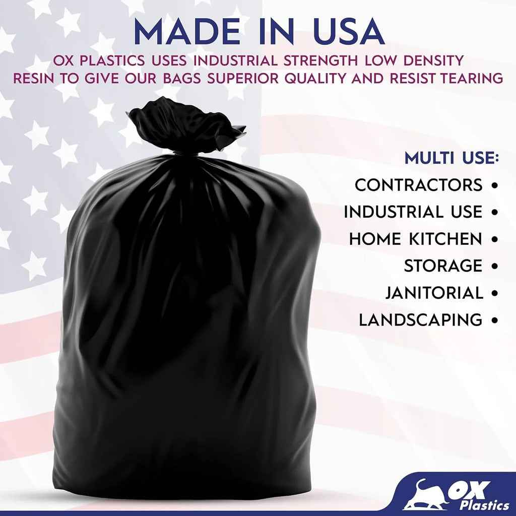 Trash Can Liners Bags - 42 Gallon Capacity & 1.5Mil Thick Extra Heavy Duty Strength - Large Garbage, Leak-Proof & Sturdy House & Use Bags Black 37 X 43 (100 Count)