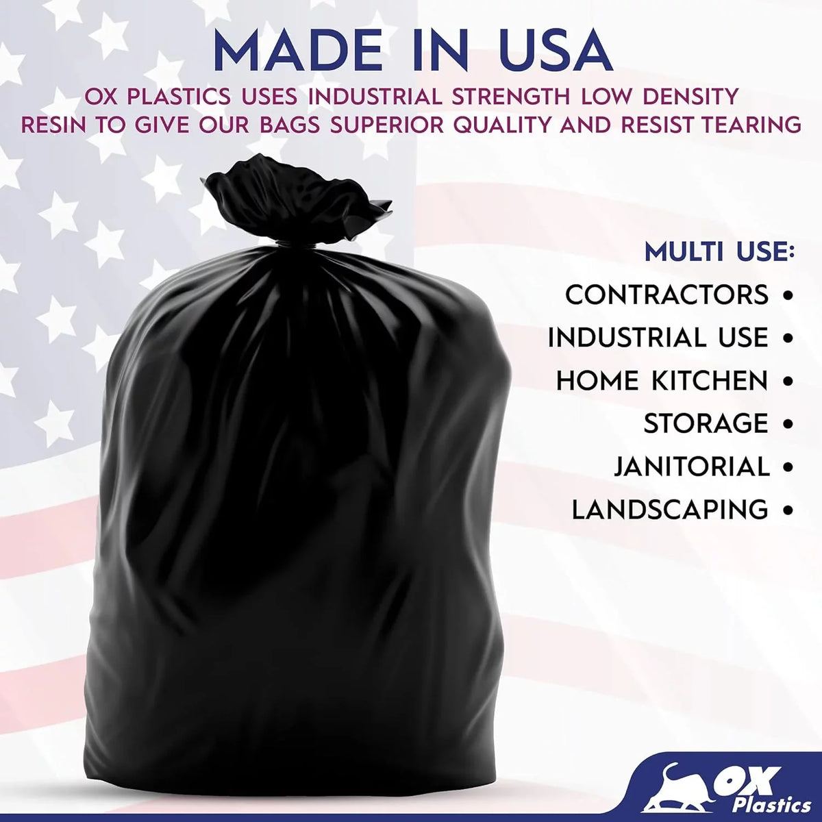 Trash Can Liners Bags - 42 Gallon Capacity & 1.5Mil Thick Extra Heavy Duty Strength - Large Garbage, Leak-Proof & Sturdy House & Use Bags Black 37 X 43 (100 Count)