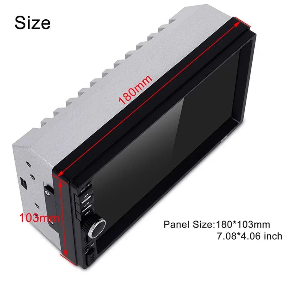 Polarlander Double Din Car Stereo Player Car Audio 7-inch HD Touch Monitor Car Radio Bluetooth with Multimedia SD USB FM AUX MP5/4/3 Mirror Link Function with 4LED Backup Camera