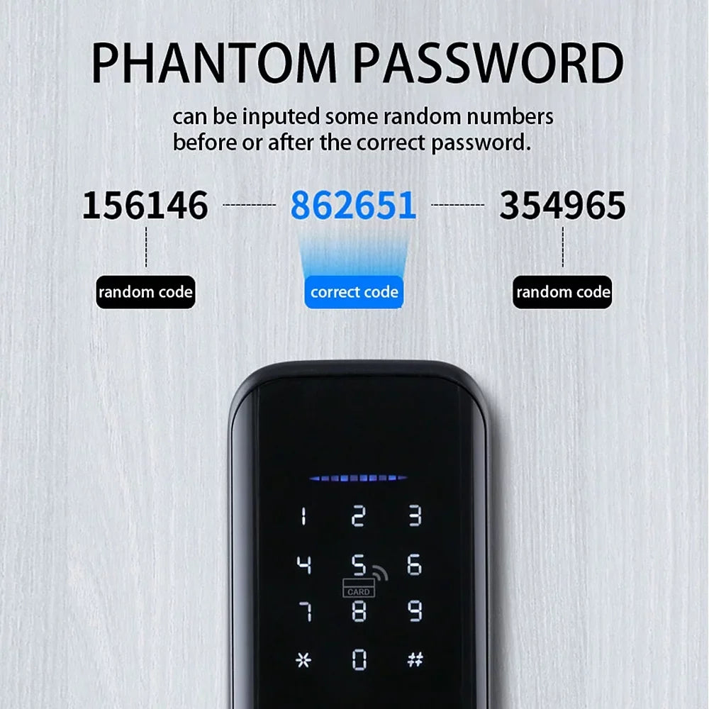 Dcenta WAFU Smart Lock Fingerprint Door Lock with Handle Deadbolt Key Attributes Compatible with APP