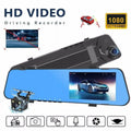 Teledu 1080P Rearview Mirror Car DVR Dual Dash Cam Camera Front Rear HD Video Recorder