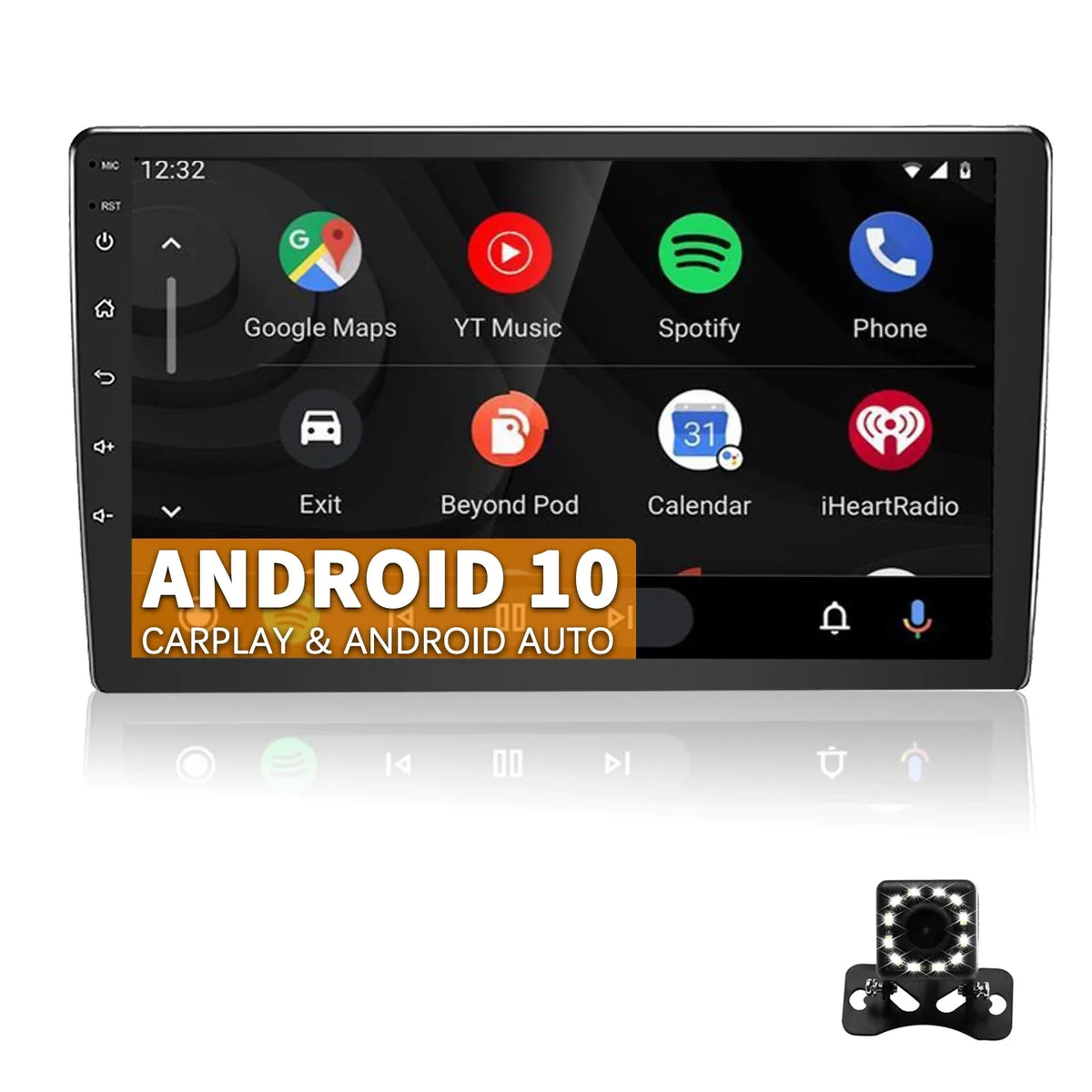 Binize Double Din Car Stereo Compatible with CarPlay&Android Auto 9 Inch Android 10 Display Car Radio with Backup camera, Bluetooth,SW control, GPS Navigation
