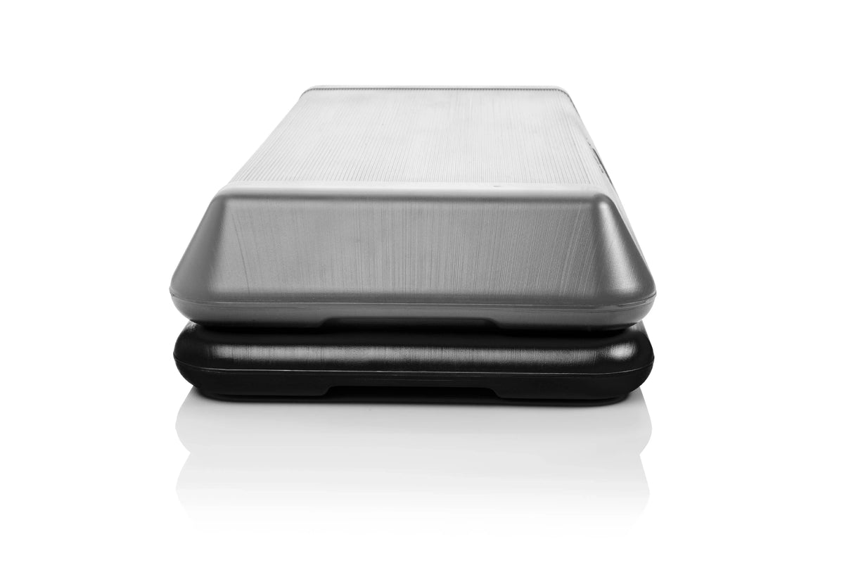 The Step Original Circuit Size Aerobic Stepper Platform with Grey Nonslip Platform and Two Original Black Risers