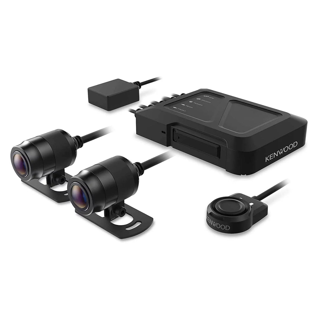 Kenwood STZ-RF200WD Motorsports HD Dash Cam with GPS and Rear-View Camera with a Kenwood STZ-RFCC500 16ft (5m) Extensional Cable