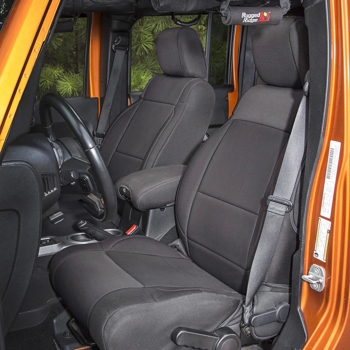 Rugged Ridge by RealTruck | 13296.01 Seat Cover Kit, Black; 2011-2018 Jeep Wrangler JK, 2 Door Compatible with Select: 2011, 2015-2018 Jeep Wrangler Unlimited