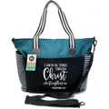 Through Christ LouLou Teal Tote Bag