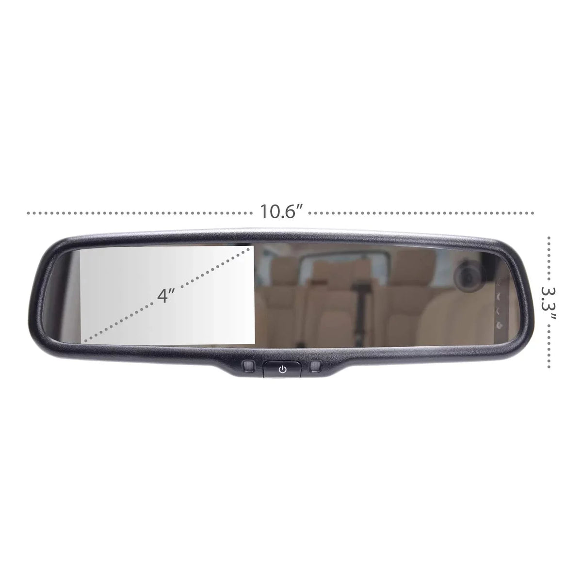 Master Tailgaters Universal 4" LCD Rear View Mirror with Dual Camera HD DVR Dash Cam + Backup Camera - Universal Fit for Enhanced Vehicle Security and Safety