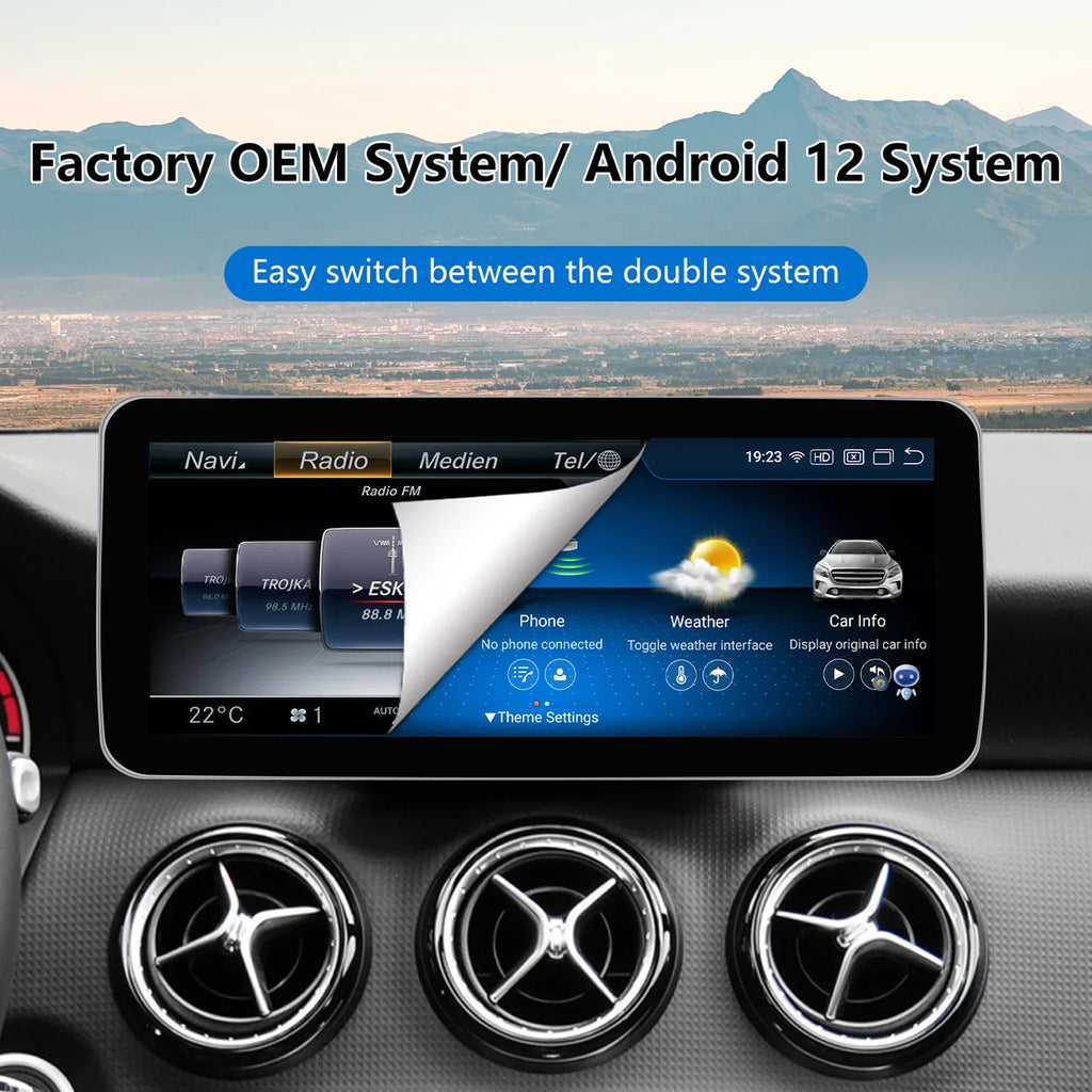 Road Top Android 13 Car Stereo 10.25" 8GB+256GB Car Touch Display for Mercedes Benz GLA CLA A Class X156 C117 2016-2018 NTG 5.0, Support Wireless Carplay Android Auto Navigation Camera