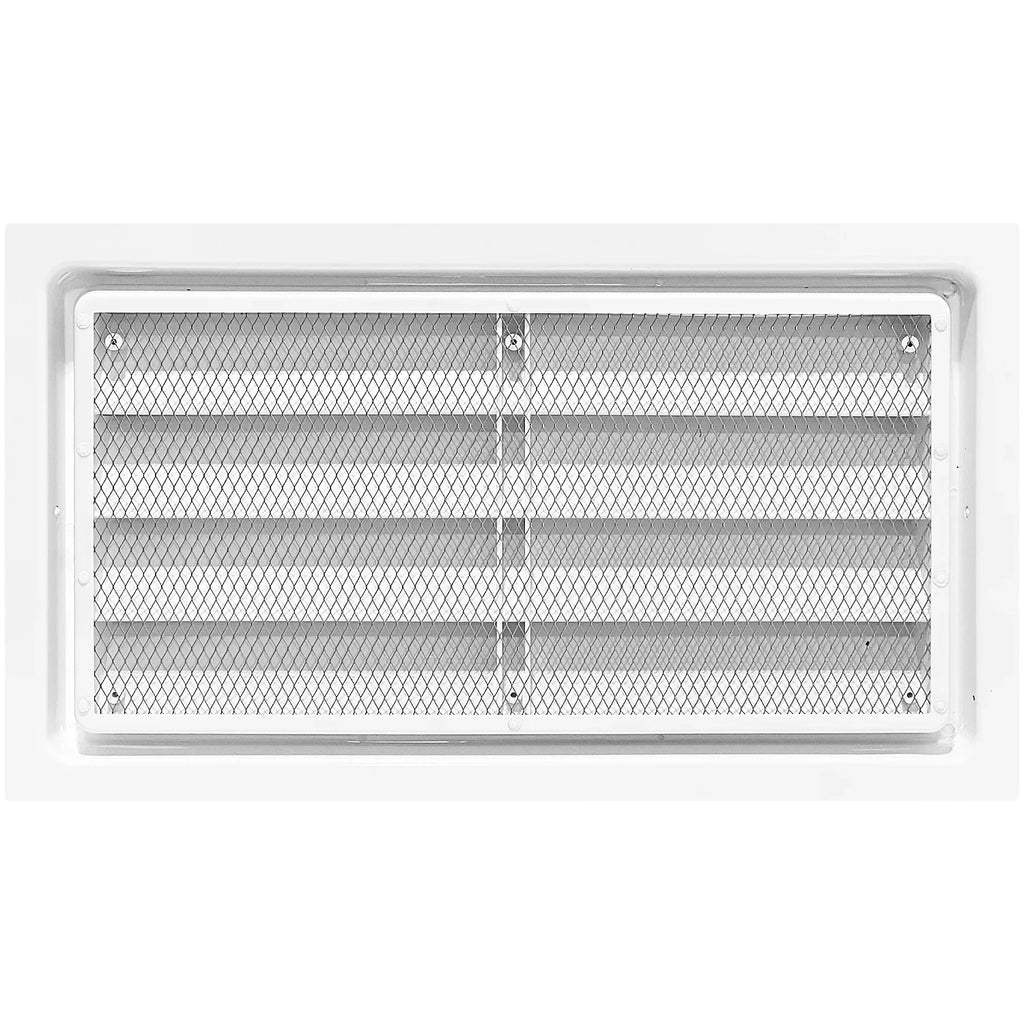 Crawl Space Manual Air Vent with Removable Cover and Vermin Monitor (White, 8" Height x 16" Width)
