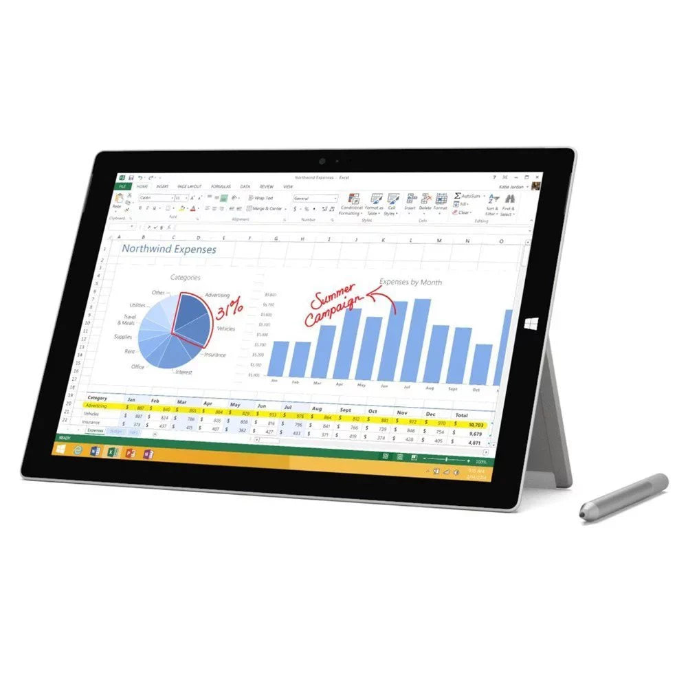 Restored Surface Pro 3 12-inch Tablet Computer - 4GB Ram, 64 GB Storage, Core i3 Procesor, Windows 10 Pro (Refurbished)