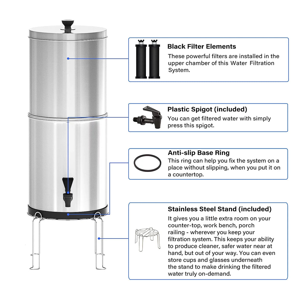 Lixada Gravity Liquid Filtration Bucket System for Home Camping Hiking Emergency Preparedness