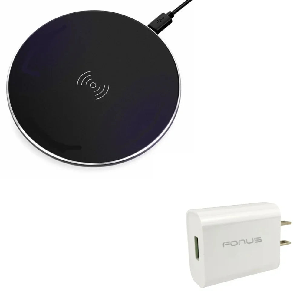 10W Fast Charging Ultra Slim Wireless Charger Pad w 18W Compact Adaptive Fast USB Home Wall AC Charger K3K for Nokia Lumia 1020 - Razer Phone 2 - Galaxy S9+ S9, S8+ S8 S7 S6 Edge+ Edge