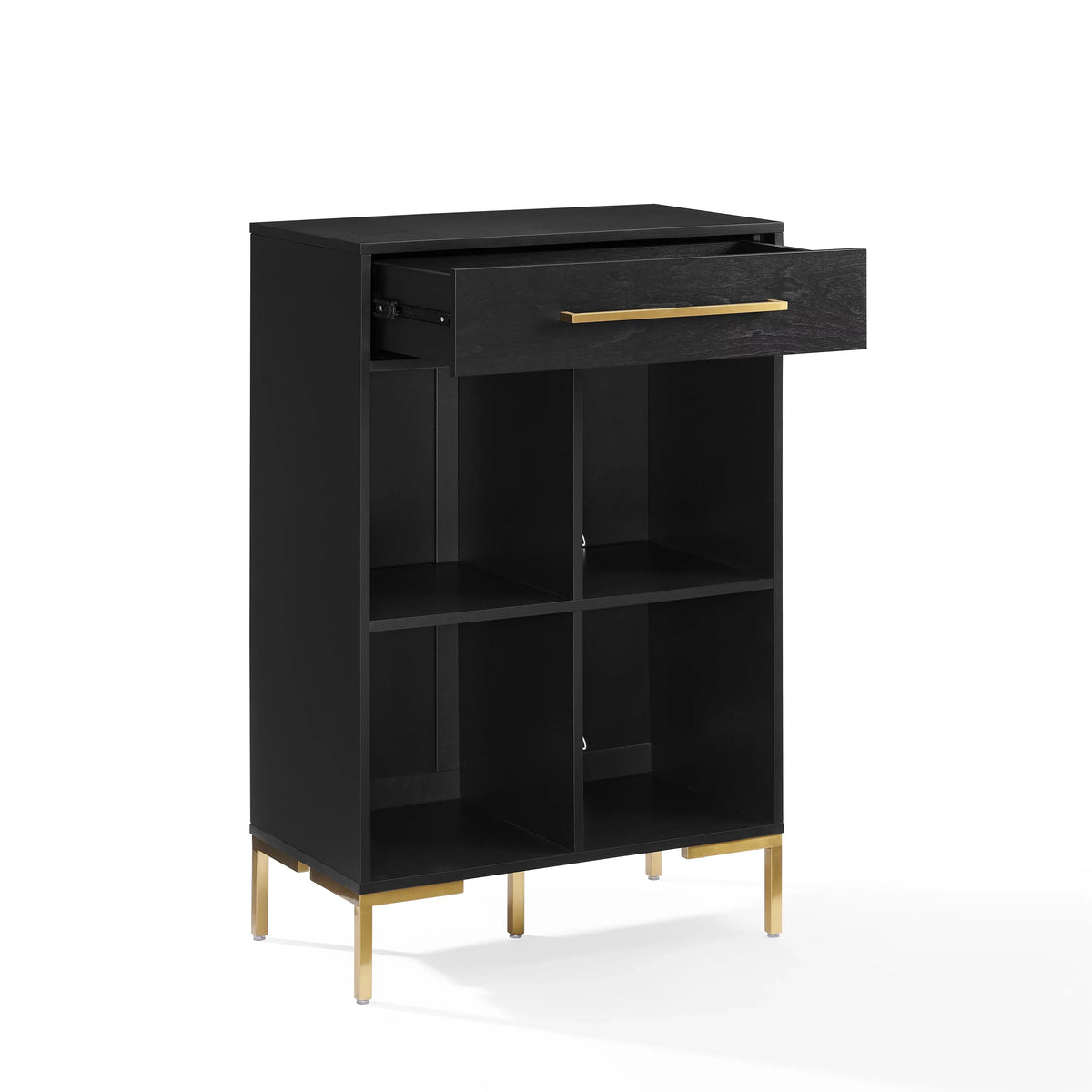 Crosley Furniture Juno Cube Bookcase and Record Player Stand with Storage for Vinyl Records