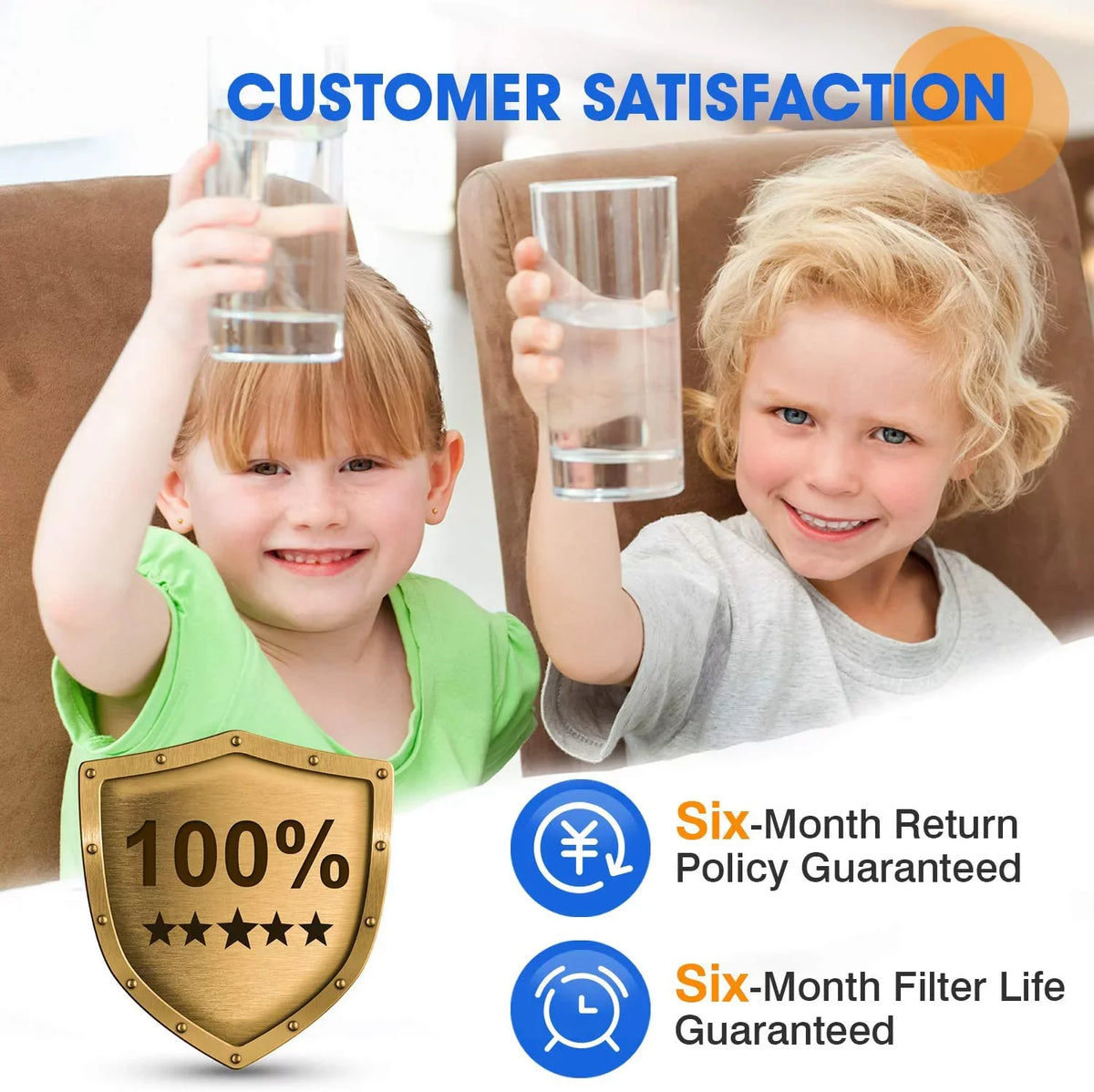 PUREPLUS 10" x 4.5" Whole House Pleated Sediment Filter for Well Fluid Replacement Cartridge for GE FXHSC, Culligan R50-BBSA, Pentek R50-BB, DuPont WFHDC3001, American Plumber W50PEHD, GXWH40L, 4Pack