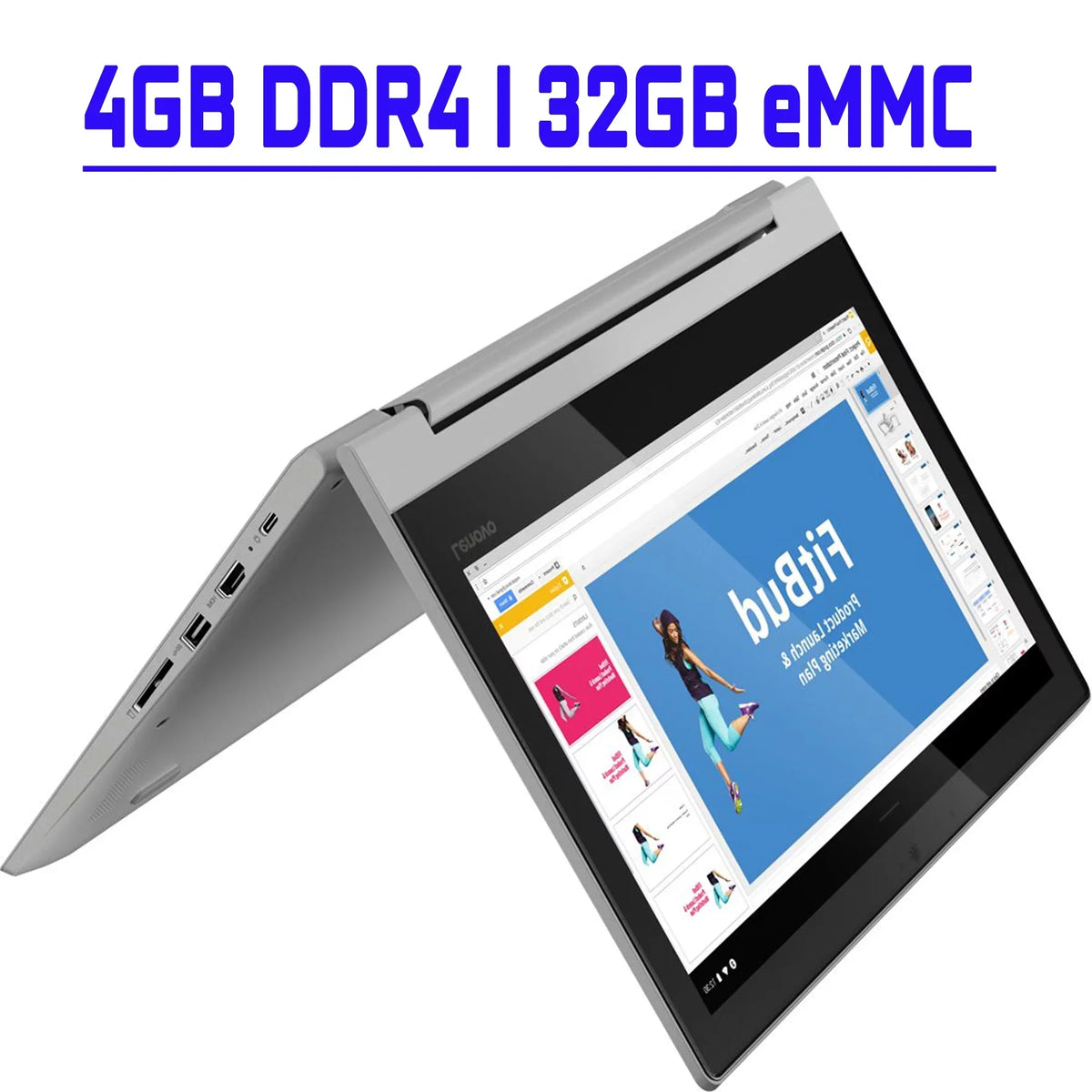 Chromebook Flex 3 Premium 2 in 1 Portable computer 11.6” HD IPS Display MediaTek 4-Core MT8173C 4GB DDR4 32GB eMMC USB-C HDMI Dolby Up to 10 hours battery life Chrome OS