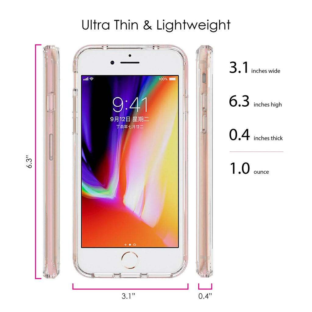 DistinctInk Clear Shockproof Hybrid Case for iPhone 7 PLUS / 8 PLUS (5.5" Monitor TPU Bumper Acrylic Back Tempered Glass Display Protector - I Go Deep & Wet Wearing My Rubber Scuba Diving