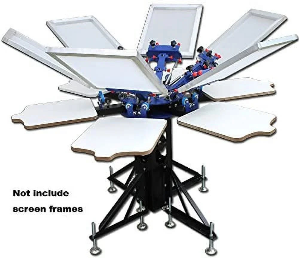 INTBUYING Double Rotary Manual 6 Color 6 Station Display Printing Press Machine Printer Micro-Registration Equipment DIY T-Shirt