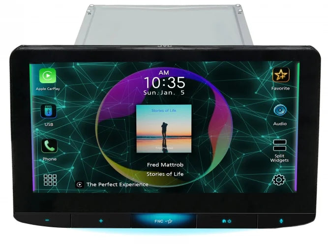 JVC KW-Z1000W 10.1" HD Car Monitor Wireless Carplay Receiver+Dash Cam
