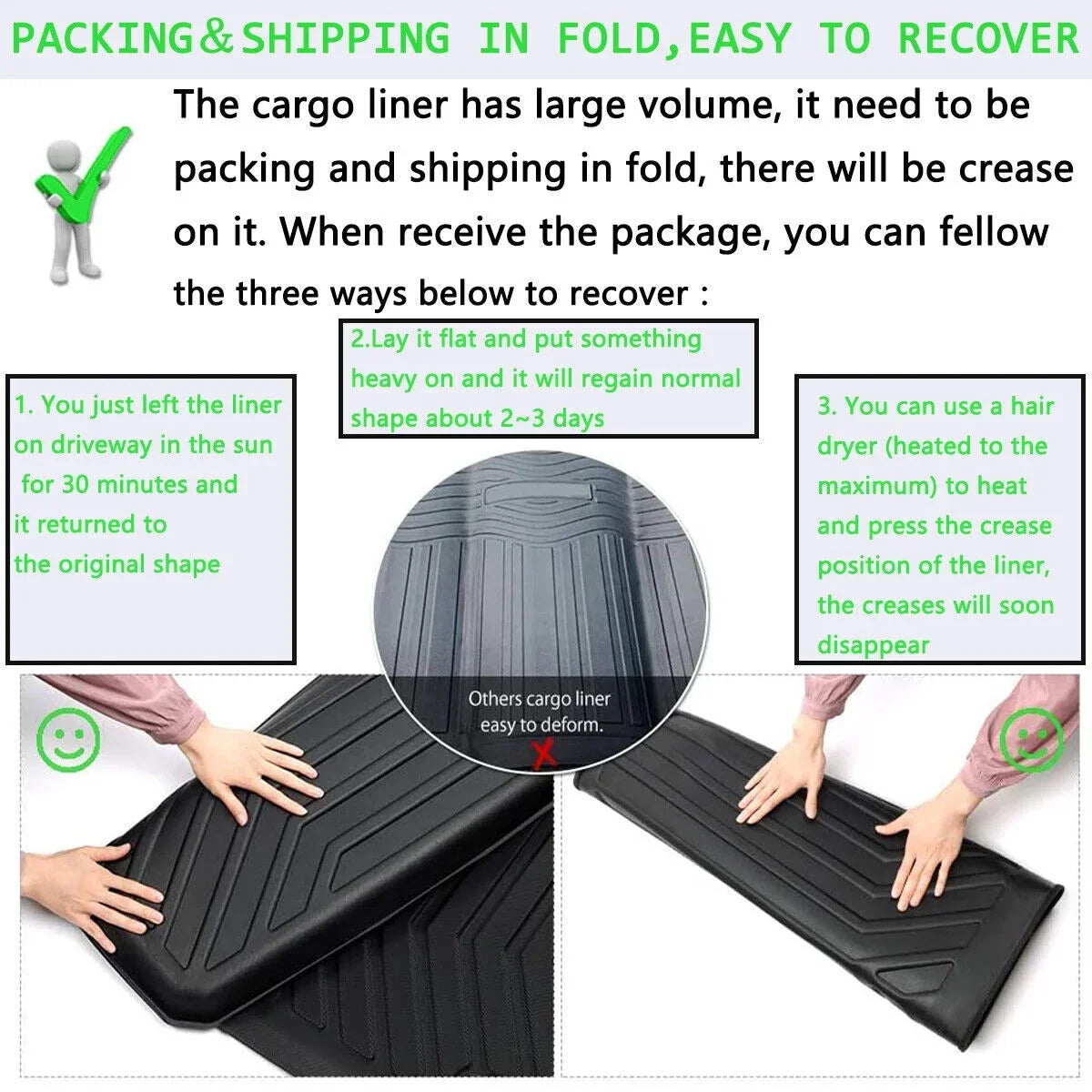 TPO Custom Trunk Liner Cargo Mats for Ford Explorer 2011-2019 Liquid Non 7-seats Models
