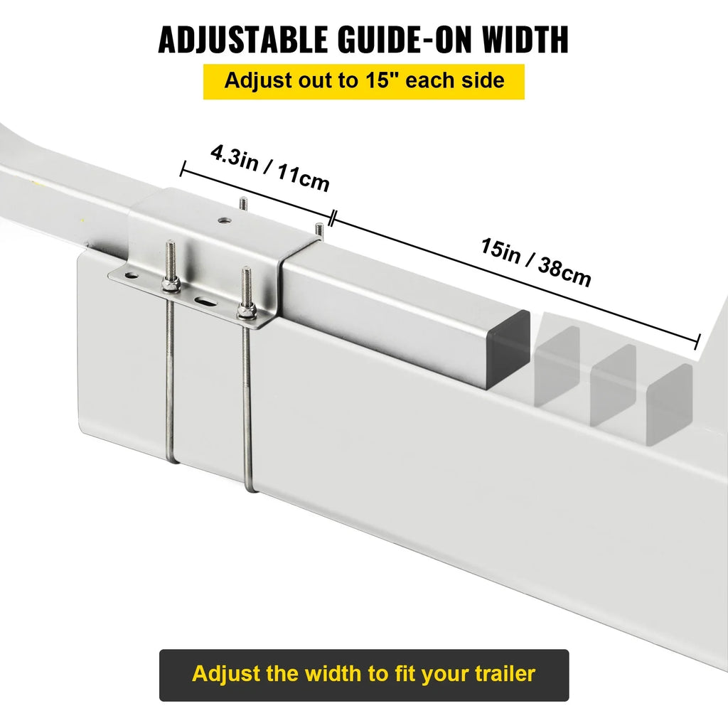 BENTISM Boat Trailer Guide-on, 60", One Pair Galvanized Steel Trailer Post Guide ons, with PVC Tube Covers, Complete Mounting Accessories Included, for Ski Boat, Fishing Boat or Sailboat Trailer