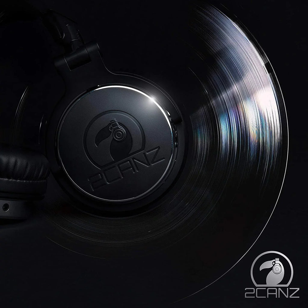 2CANZ Professional Over-Ear DJ Headphones, Black, 2ONE