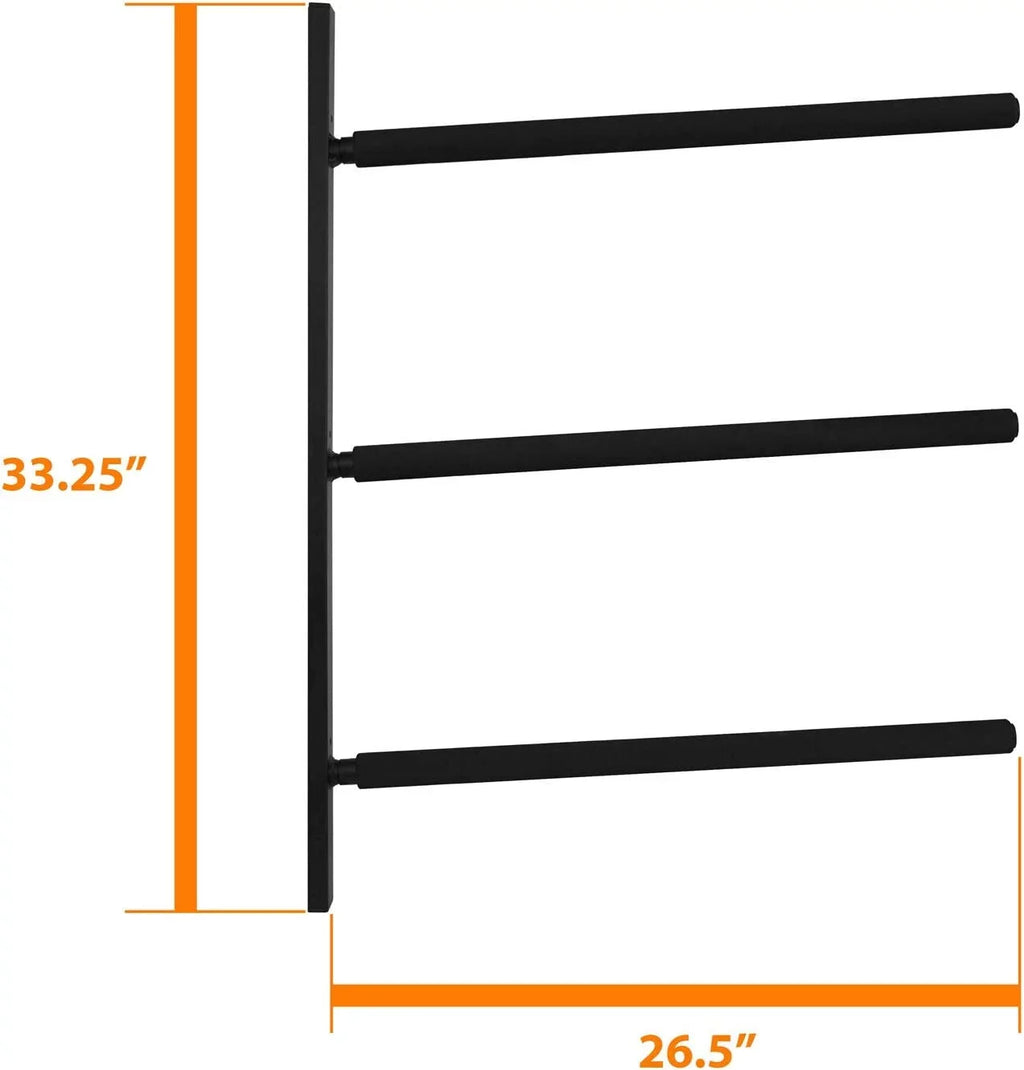 Yes4All Heavy Duty Steel Wall Mount Paddle Board Racks, Surfboard Hanger with Padded Foam, Store & Display Up to 3 Surfboards, Snowboards, Longboards, Black, 34.25" x 5.51" x 3.54"
