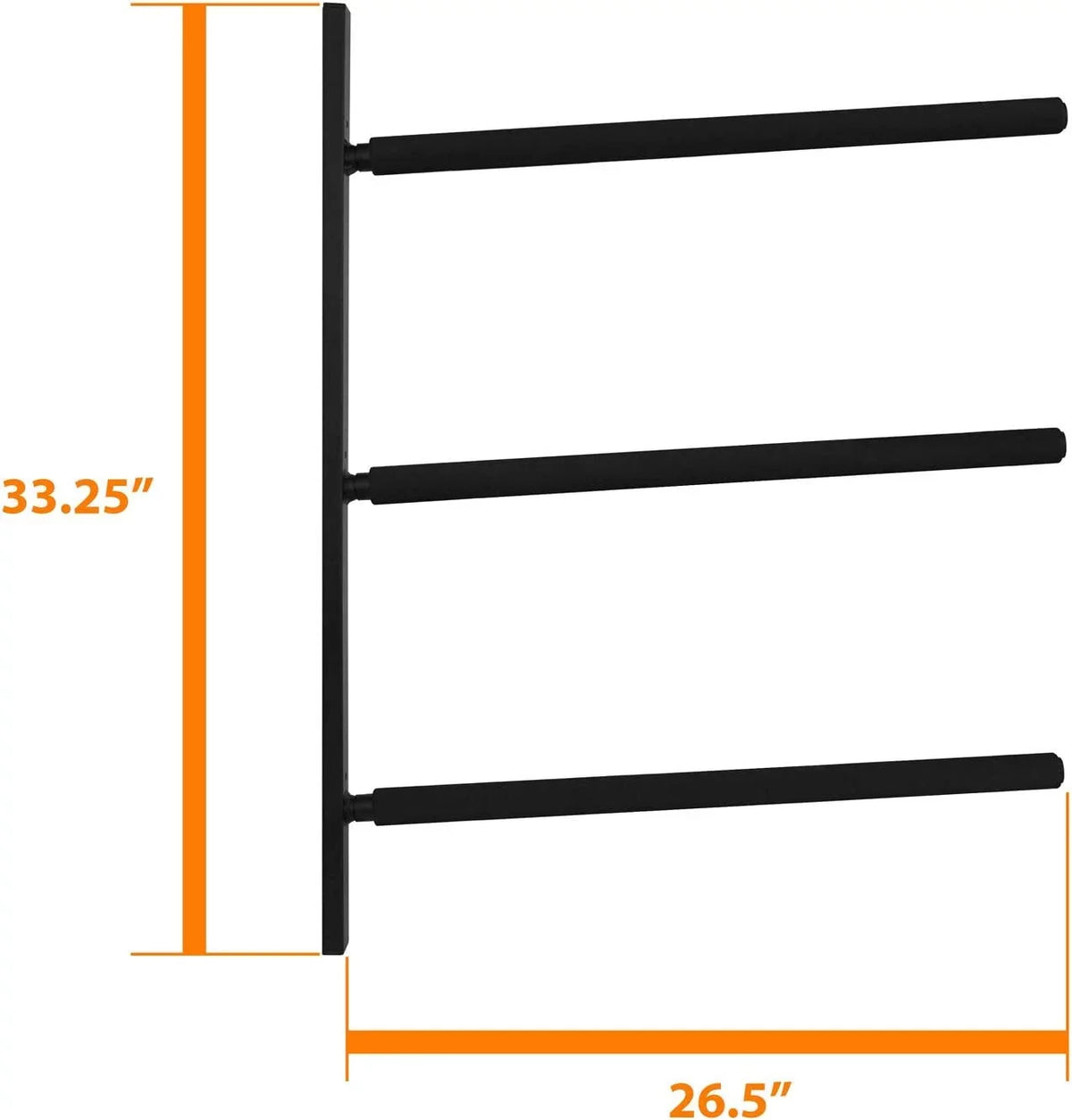 Yes4All Heavy Duty Steel Wall Mount Paddle Board Racks, Surfboard Hanger with Padded Foam, Store & Display Up to 3 Surfboards, Snowboards, Longboards, Black, 34.25" x 5.51" x 3.54"