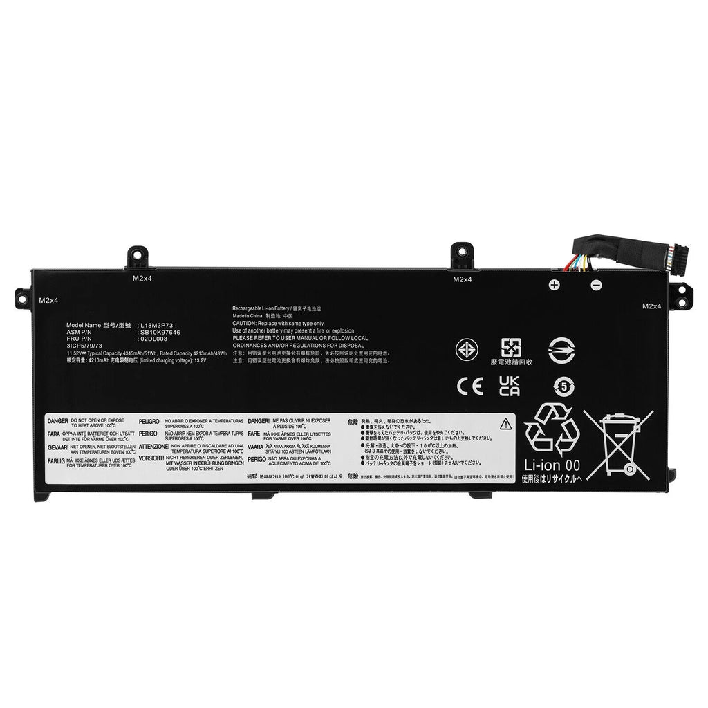 For Battery ThinkPad P43s T490 T495 T14 L18M3P73 L18M3P74 02DL007