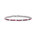 Louis Creations 3.09 CTW Diamond & Ruby Bracelet, 14K White Gold