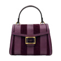 Kate Spade Katy Striped Lizard-embossed Small Top-handle Bag - Burgundy