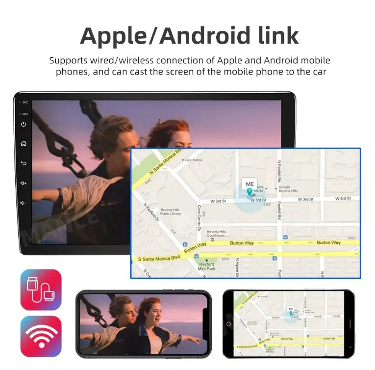 9" 1280*720 IPS 2+32GB Android 13 CarPlay Car Stereo Radio GPS Navi Fit Hummer H3 2005-2010