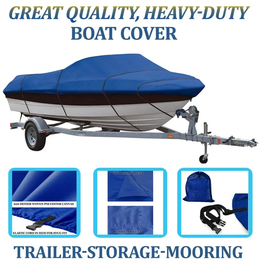 BLUE, GREAT QUALITY BOAT COVER Compatible for GREGOR SUPER SEAHAWK 20 I/O 1999 Great Quality