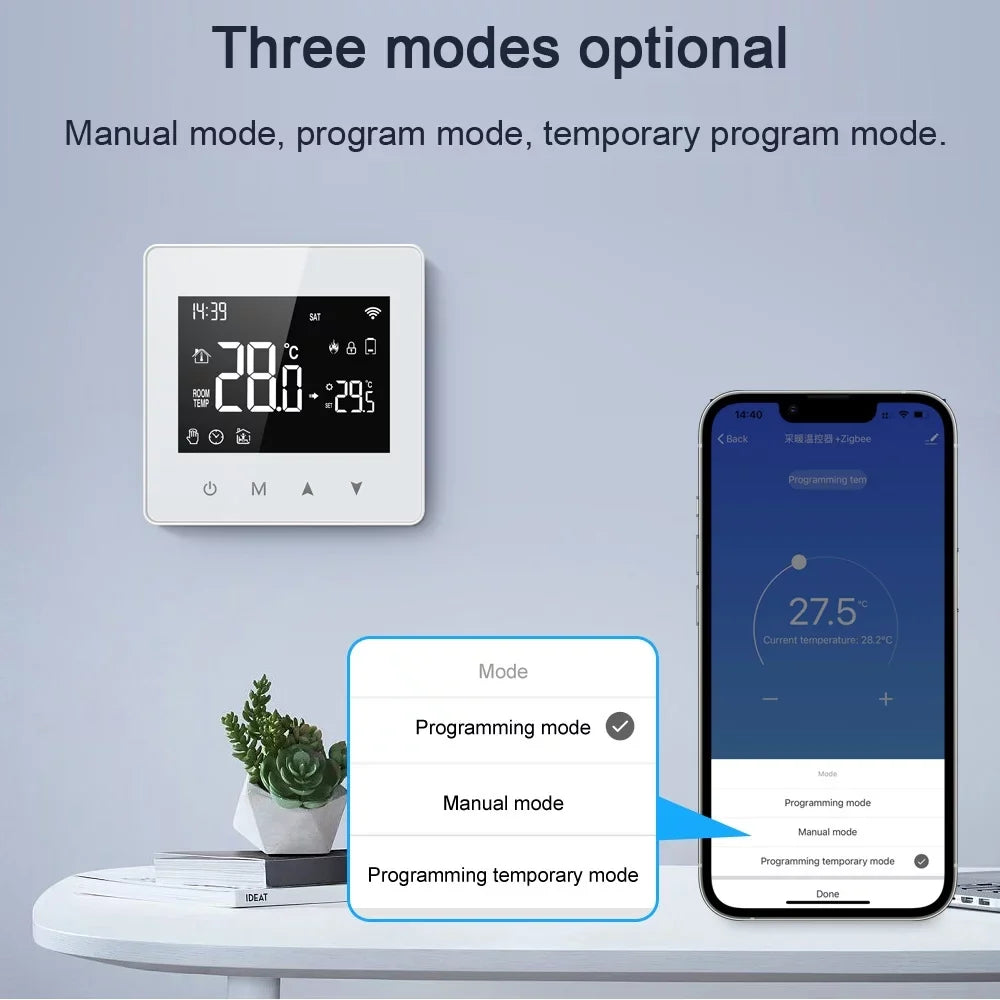 Pinnaco Chipset Constant Temperature Controller for Fluid & Gas Boiler, Adjustable LCD Display, Compact Size Thermostat for Home Use