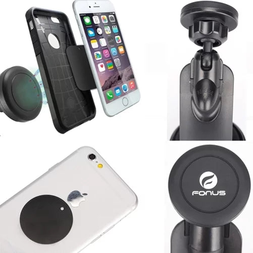 Magnetic Car Mount for Jitterbug Smart3 Phone - Holder Dash Windshield Rotating Strong Grip K1P Compatible With Lively Jitterbug Smart 3 Model